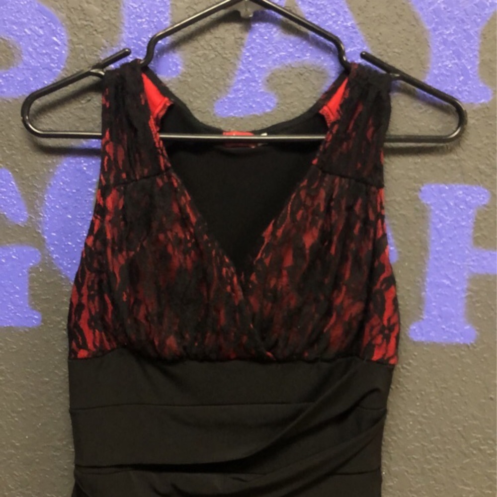 Ruby Rox Red And Black Lace Dress - image 4